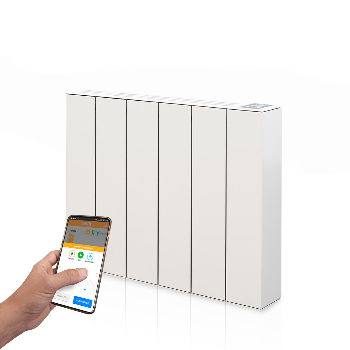 Radiador eléctrico conectado a inercia seca 750 W HJM AVA PL WIFI – Bild 4